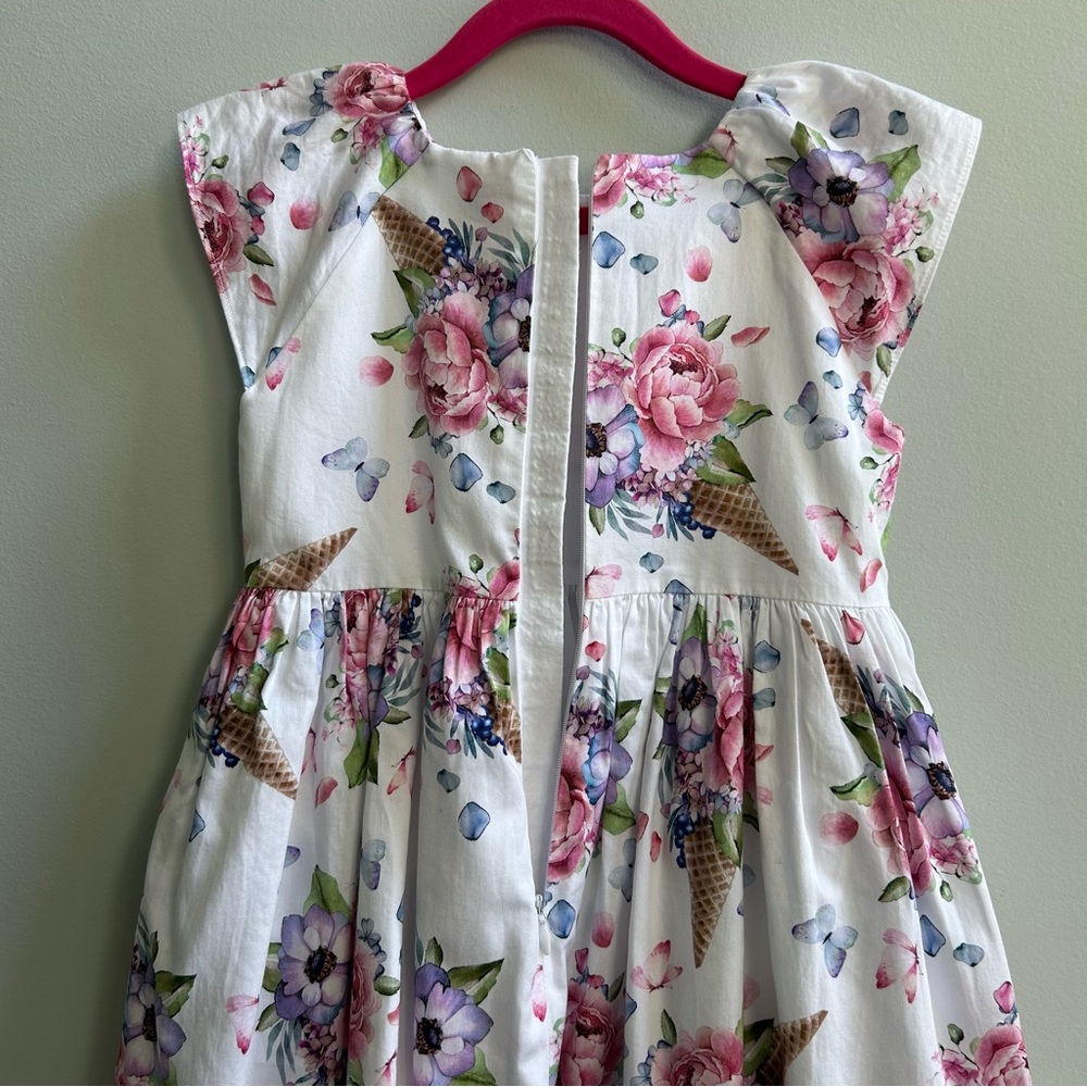 Mayoral Girls Floral Ice Cream Cone Dress Size 7, 122cm - Picture 7 of 10